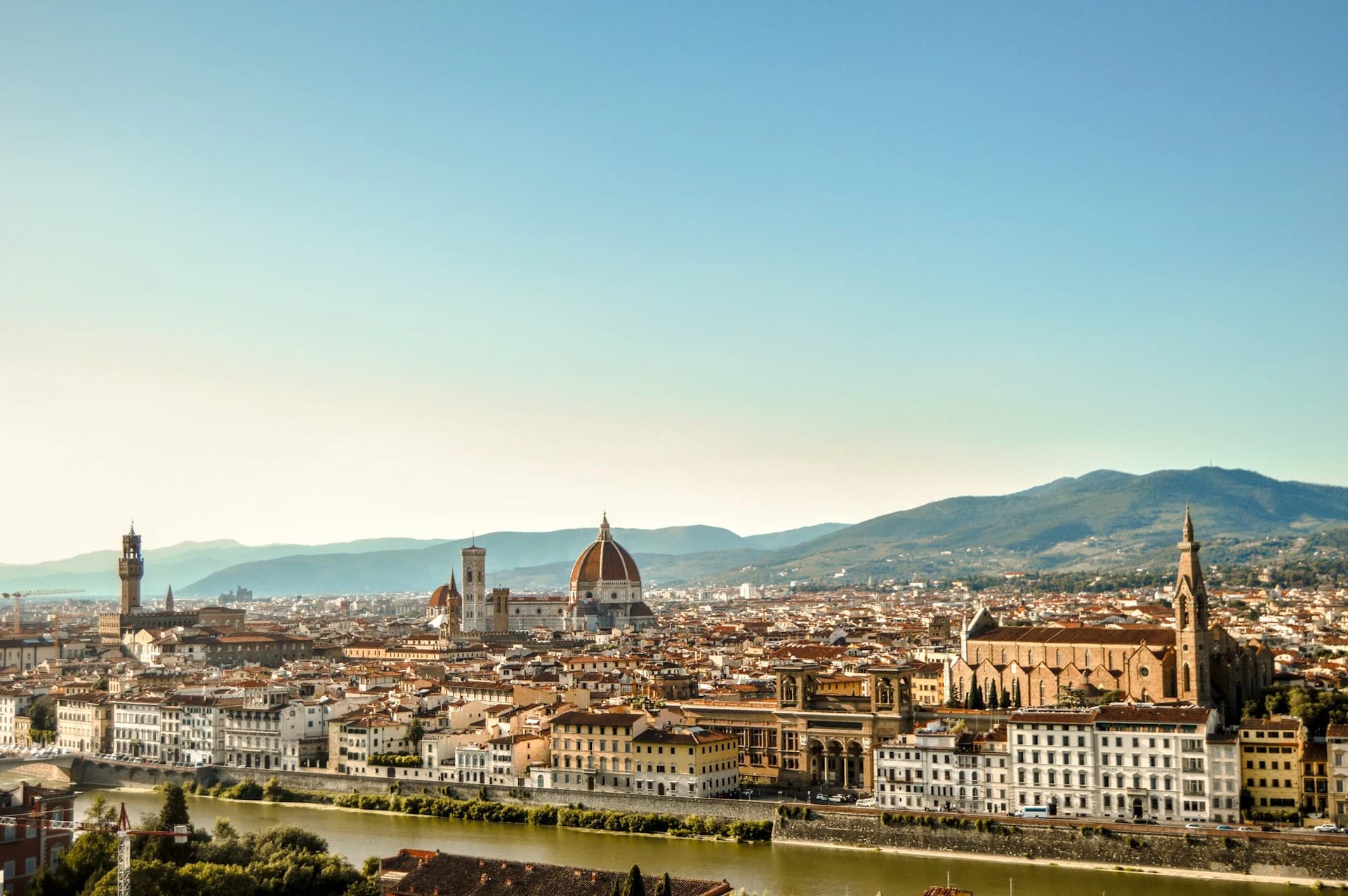 Fireworks over the Arno and Ponte Vecchio on the feast of San Giovanni in Florence
